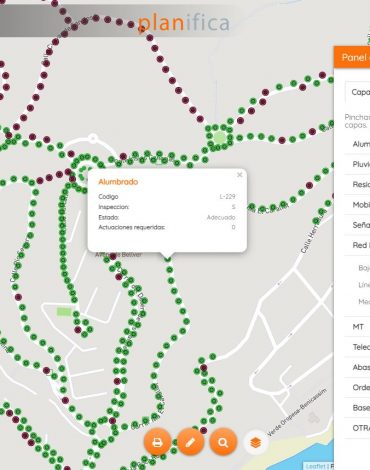 Mapa interactivo de la infraestructura en Urb. Colomera, Oropesa (Castellón)